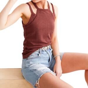 153. GILDED INTENT | Double Layer Ribbed Tank Size Large